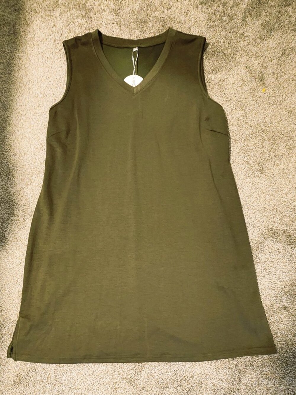 NWT: Army Green V-Neck Tank Dress - XXL